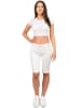 Cipo & Baxx Cipo & Baxx Damen Straight Fit Capri Hose Mid Waist WK186 White W25/