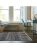 KADIMA DESIGN Geometrischer Wohnzimmer-Teppich in Naturfarben in Blau
