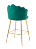 SalesFever Barhocker 2er-Set im Muscheldesign Samt und Metallgestell in Grün
