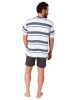NORMANN Schlafanzug kurzarm Shorty Pyjama Streifen - 72157 in Grau