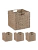 relaxdays 4 x Aufbewahrungskorb in Natur - (B)30 x (H)30 x (T)30 cm