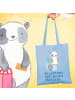Mr. & Mrs. Panda Schultasche Panda Bauchtanz mit Spruch in Sky Blue