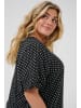 KAFFE curve Kurzarm-Bluse KCgina Regular fit in Black/Chalk dot