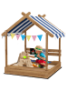 Outsunny Sandkasten in Braun 124L x 116B x 146H cm