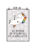 Mr. & Mrs. Panda Poster Einhorn Blümchentail mit Spruch in Grau Pastell
