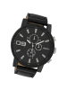 Oozoo Analog-Armbanduhr Oozoo Timepieces schwarz extra groß (ca. 50mm)