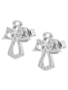 Adeliás Damen Ohrstecker Engel aus 925 Silber mit Zirkonia in silber