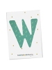 Fabfabstickers Buchstabe "W" aus Stoff in Green-Mix zum Aufbügeln