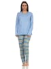 NORMANN Schlafanzug Pyjama langarm Ethnolook - 62755 in hellblau