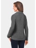 GOLDNER Pullover Sportiver Troyer mit Baumwollanteil in dunkelgrau / melange