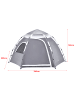 en.casa Campingzelt Nybro in Grau (L)240cm (B)205cm (H)140cm