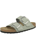 Birkenstock Pantolette Arizona Big Buckle Nubukleder schmal in hellgrau