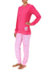 NORMANN Frottee Pyjama langarm Schlafanzug Bündchen und Herz - 50245 in pink