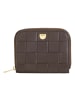 DuDu Woven Geldbörse Leder 10 cm coffee brown