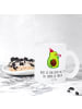 Mr. & Mrs. Panda Trinkglas Avocado Feier mit Spruch in Transparent