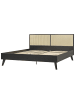 Beliani Doppelbett MONPAZIER in Schwarz/Braun - (W) 187 x (H) 99 x (L) 209 cm