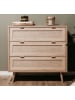 Furn.Design Schubladenkommode Eiche Sonoma, Bast-Dekor 80 cm, Kommode skandinavisch