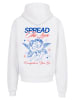 F4NT4STIC Ultra Heavy Hoodie Spread The Love Valentinstag Streetwear Front in weiß