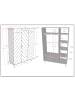 58 aufm Kessel KLEIDERSCHRANK Kamillah 150x59x200 mit 3 Türen aus MDF in Satin Weiß