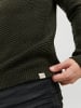 Jack & Jones Langarm Grobstrick Pullover Rundhals Sweater JJEDAMIAN in Dunkelgrün