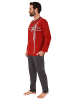 NORMANN Schlafanzug langarm Pyjama - 77899 in rot