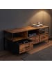 relaxdays TV Lowboard in Braun/ Schwarz - (B)170 x (H)50 x (T)40 cm