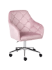 Beliani Bürostuhl VELORIA in Rosa/Silber - (W) 60 x (H) 85 x (L) 60 cm