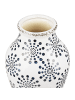 Beliani Blumenvase NEMEA in Weiß/Blau - (W) 16 x (H) 25 x (L) 16 cm