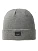 Jack & Jones Beanie Wollmütze Gerippte Wintermütze Cuff Hipster in Grau-Schwarz