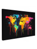 MuchoWow Leinwand Bilder Graffiti-Weltkarte