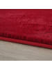 KADIMA DESIGN Teppich Kurzflor Uni-Look Polyester Wohnzimmer waschbar in Rot