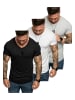 Amaci&Sons 3er-Pack T-Shirts 3. BELLEVUE in (Grau + Weiß + Schwarz)