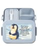 Mr. & Mrs. Panda MEPAL Bentobox Pinguin Diät Design mit Spruch in Blau Pastell