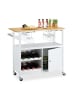 relaxdays Küchenwagen in Weiß/ Natur - (B)92 x (H)83 x (T)40 cm