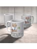 Mr. & Mrs. Panda Cappuccinotasse Beamter Kaffeepause mit Spruch in Grau Pastell