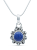 mantraroma 925er Silber - Ketten (L) 13 x (B) 23 mm mit Lapis Lazuli