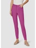 MADELEINE Mid Waist Skinny-Hose mit Fransen in magenta