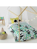 Happy Friday Panda garden blue Bettbezug set 2 teiliges