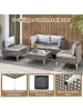 COSTWAY 5 tlg. PE-Rattan Gartenmöbel Set in Grau