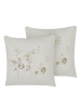 Beliani 2er-Set Dekokissen GOMPHRENA in Beige/Gold