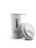 Mr. & Mrs. Panda To Go Becher Pinguin mHerzieren mit Spruch in Weiß