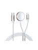 Wisam 2in1 Lightning -Kabel und induktives Ladegerät für Apple Watch 1,5m weiß