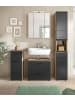 Inn.Furn Badmöbel-Set 4-teilig schwarz matt, Eiche Nox 150 cm, mit viel Stauraum