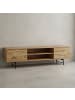 KADIMA DESIGN Eiche TV-Unterschrank, modernes Linienmuster, 160cm breit, robust