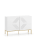 Feldmann-Wohnen Sideboard Clearing weiß / Fußgestell Gold 114 / 37 / 77cm