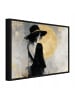 WALLARENA Leinwand Bilder mit Rahmen Frau in Golden