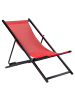 Beliani Gartenliege LOCRI II in Rot/Schwarz - (W) 60 x (H) 79 x (L) 95 cm