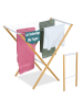 relaxdays Wäscheständer in Natur/ Weiß- (B)79 x (H)77 x (T)49 cm