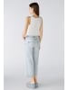 Oui Jeans WIDE LEG mid waist, cropped in blue denim