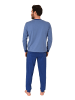 NORMANN langarm Schlafanzug Homewear Bündchen Pyjama Hausanzug - 83285 in blau